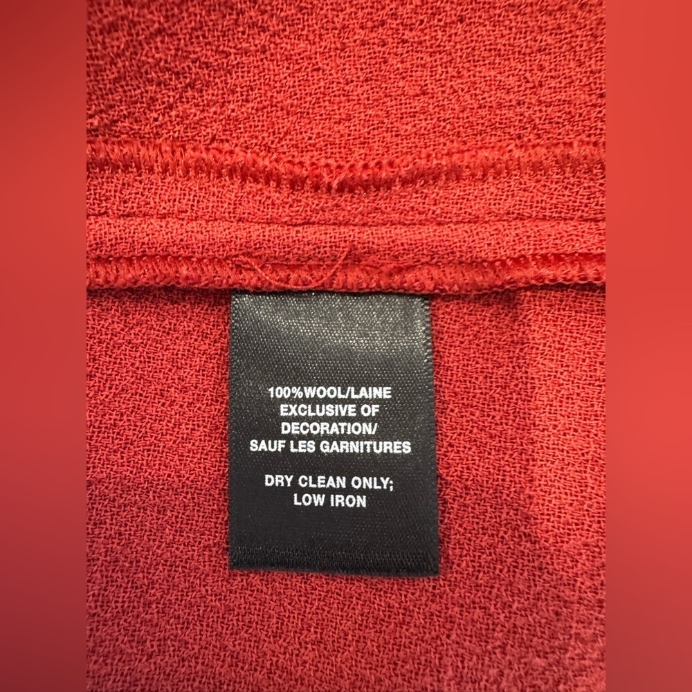 Lafayette 148 Red Midweight Wool Sheath Dress Sleeveless Architectural Seams M - Picture 13 of 15